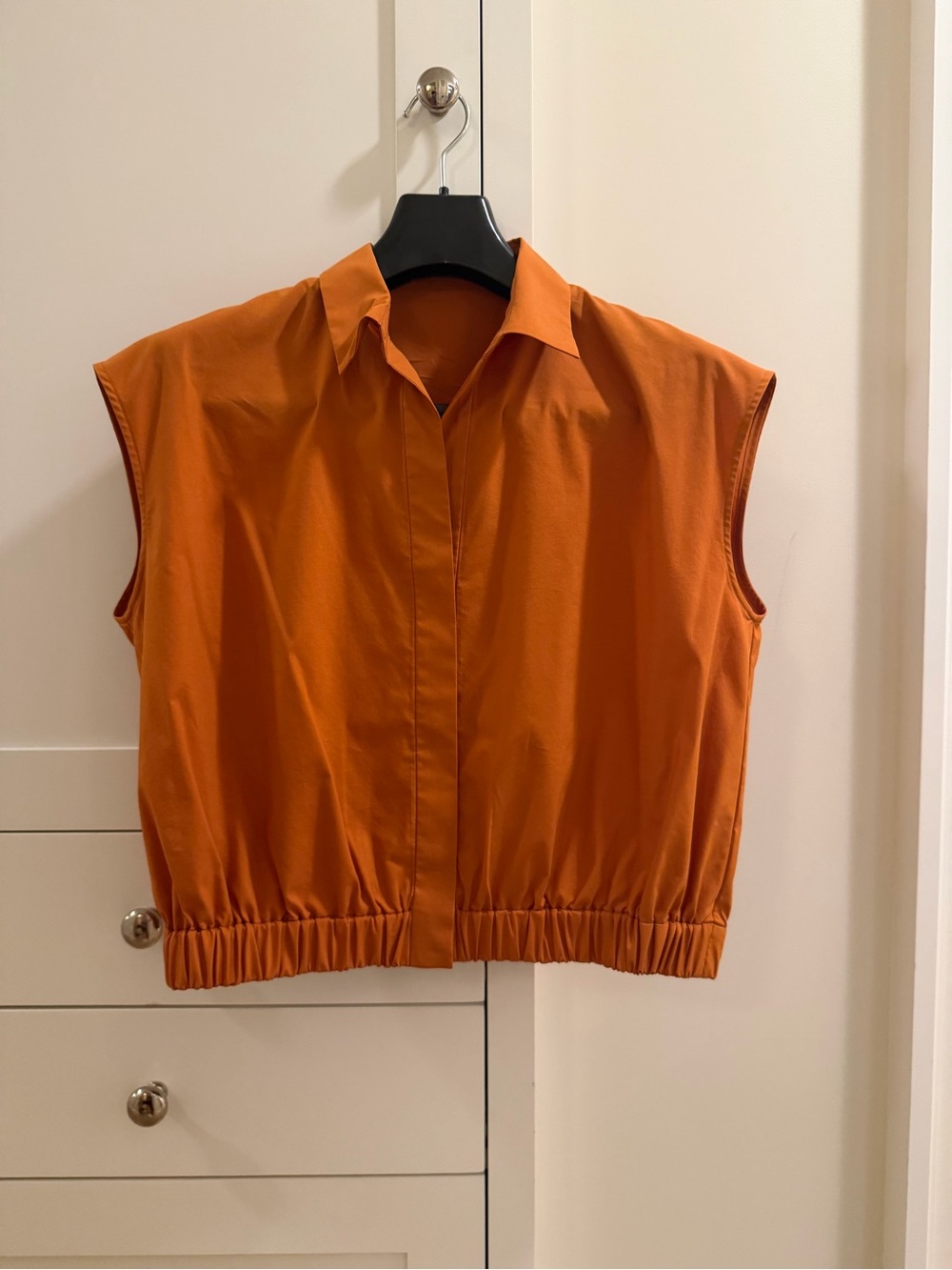 ICB NY Poplin Sleeveless Orange Top AND Full Pleated full skirt with pockets. - Picture 2 of 3